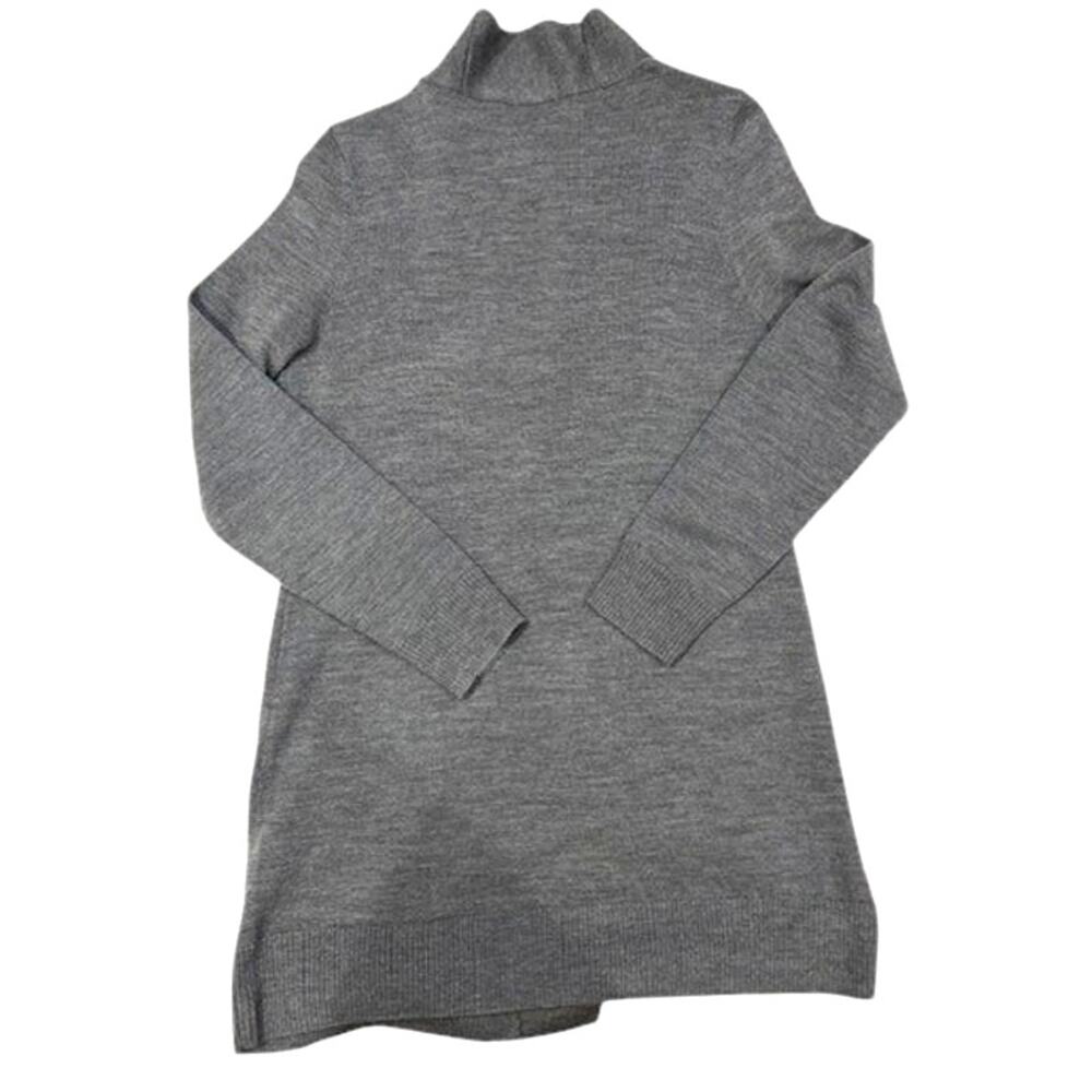 TALBOTS Heather Gray 100% Merino Wool Longline Sweater Duster Small Petite SP - Picture 2 of 11